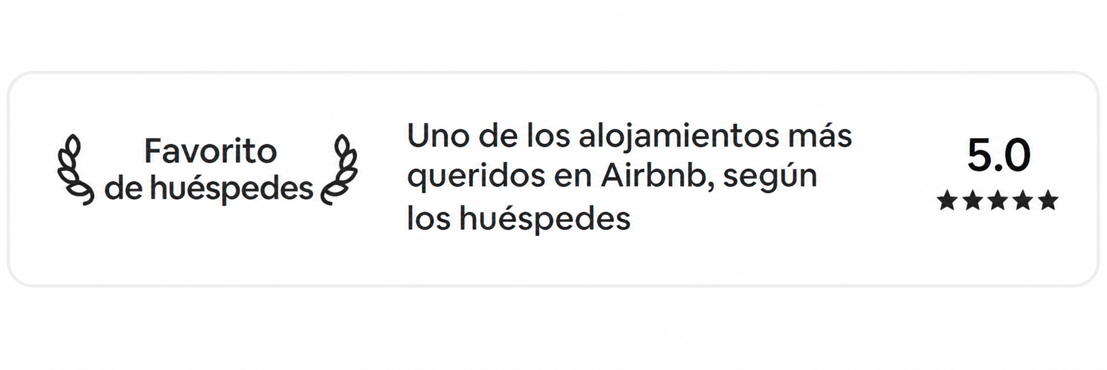 Airbnb Guest Favourite 5 star rating